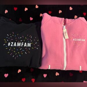 Rebecca Zamolo #zamfam Hooded Sweatshirt and Pink Onesie size S